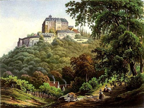 Painting of Wernigerode Castle in mid 1800's, Harz, Germany