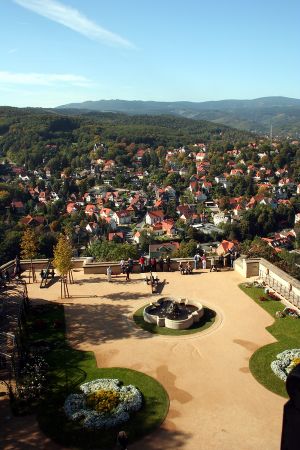 View of Wernigerode from the castle, Harz Mountains, Germany